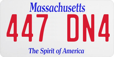MA license plate 447DN4