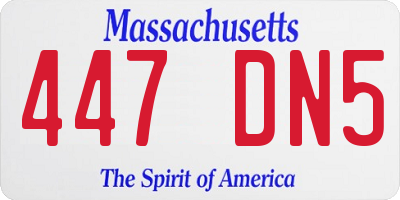 MA license plate 447DN5