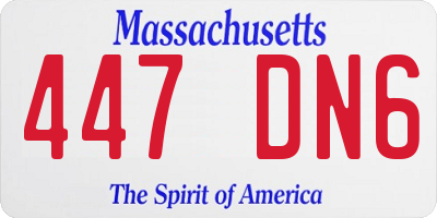 MA license plate 447DN6