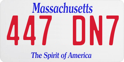 MA license plate 447DN7
