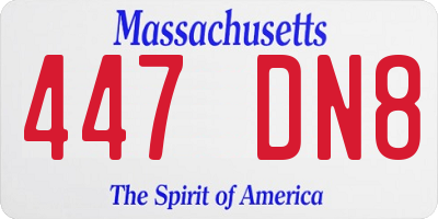 MA license plate 447DN8