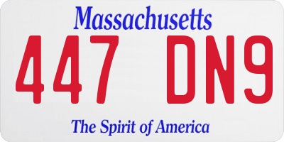 MA license plate 447DN9