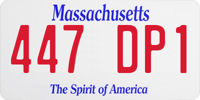 MA license plate 447DP1
