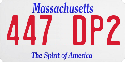 MA license plate 447DP2