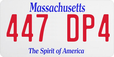 MA license plate 447DP4