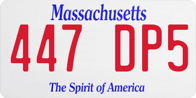 MA license plate 447DP5
