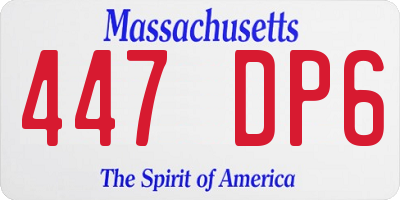 MA license plate 447DP6
