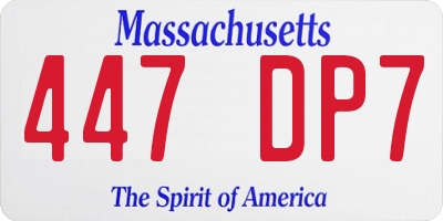 MA license plate 447DP7