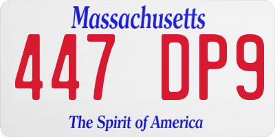 MA license plate 447DP9