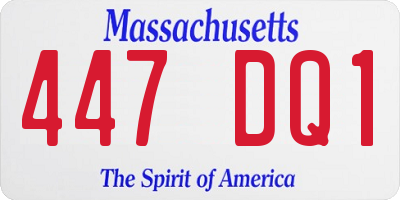 MA license plate 447DQ1