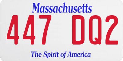 MA license plate 447DQ2