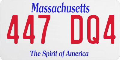 MA license plate 447DQ4