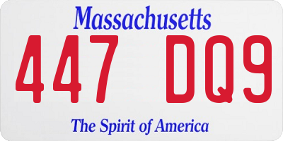 MA license plate 447DQ9