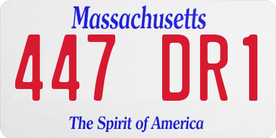 MA license plate 447DR1