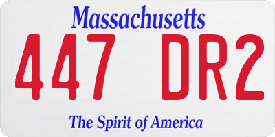 MA license plate 447DR2