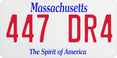 MA license plate 447DR4