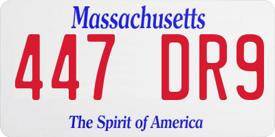 MA license plate 447DR9
