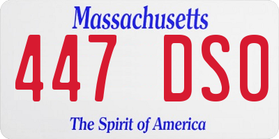 MA license plate 447DS0