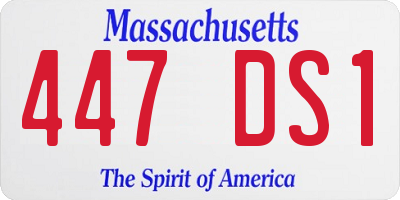 MA license plate 447DS1