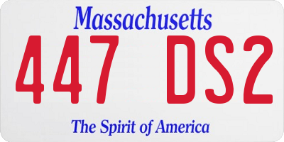MA license plate 447DS2