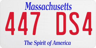 MA license plate 447DS4