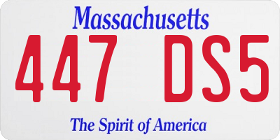MA license plate 447DS5