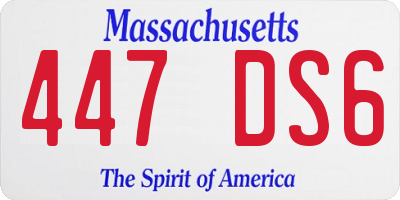 MA license plate 447DS6