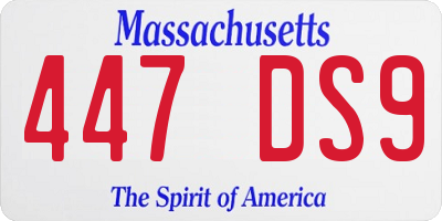 MA license plate 447DS9