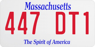 MA license plate 447DT1
