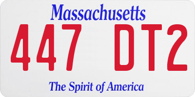 MA license plate 447DT2