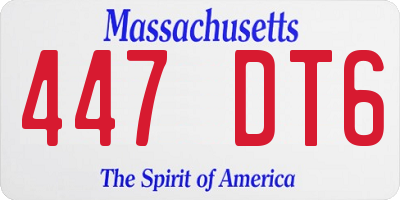 MA license plate 447DT6