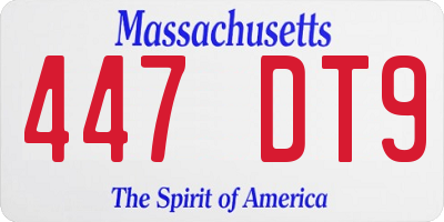 MA license plate 447DT9