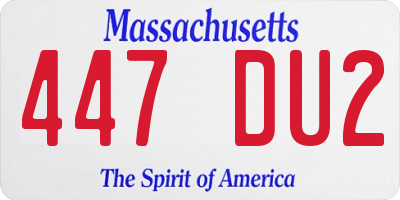 MA license plate 447DU2