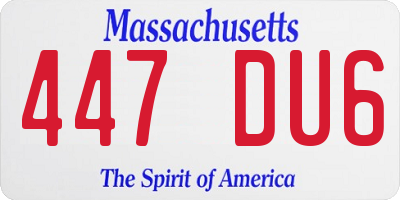 MA license plate 447DU6