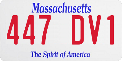 MA license plate 447DV1