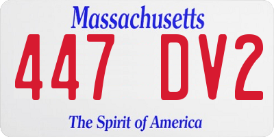 MA license plate 447DV2