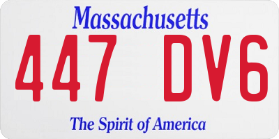 MA license plate 447DV6