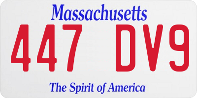 MA license plate 447DV9