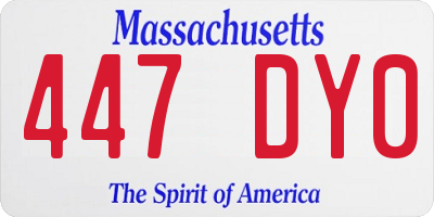 MA license plate 447DY0