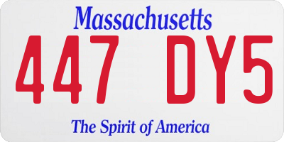 MA license plate 447DY5