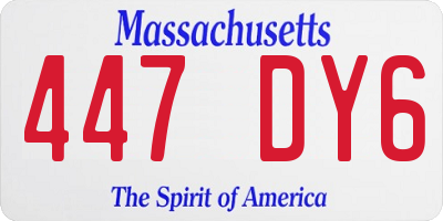 MA license plate 447DY6