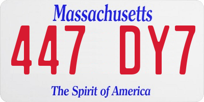 MA license plate 447DY7