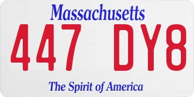 MA license plate 447DY8