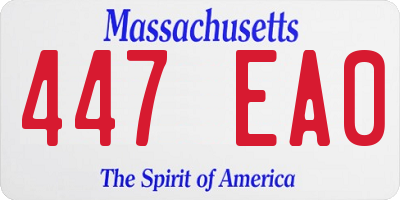 MA license plate 447EA0