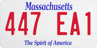 MA license plate 447EA1