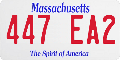 MA license plate 447EA2