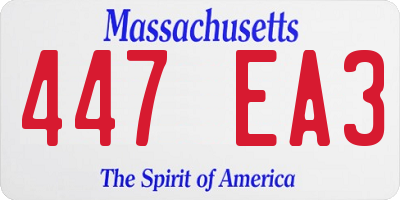MA license plate 447EA3