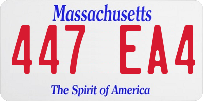 MA license plate 447EA4