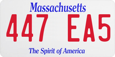 MA license plate 447EA5