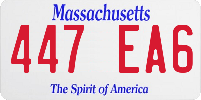 MA license plate 447EA6